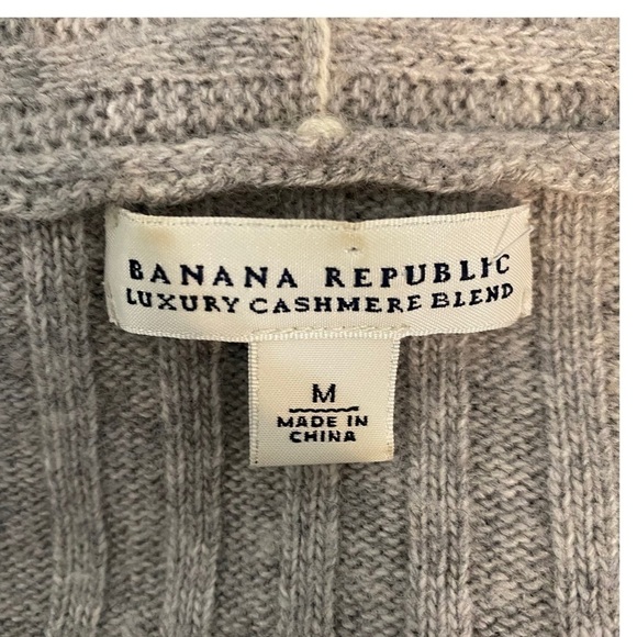 Banana Republic cashmere blend ribbed knit size M gray business casual - Picture 6 of 6